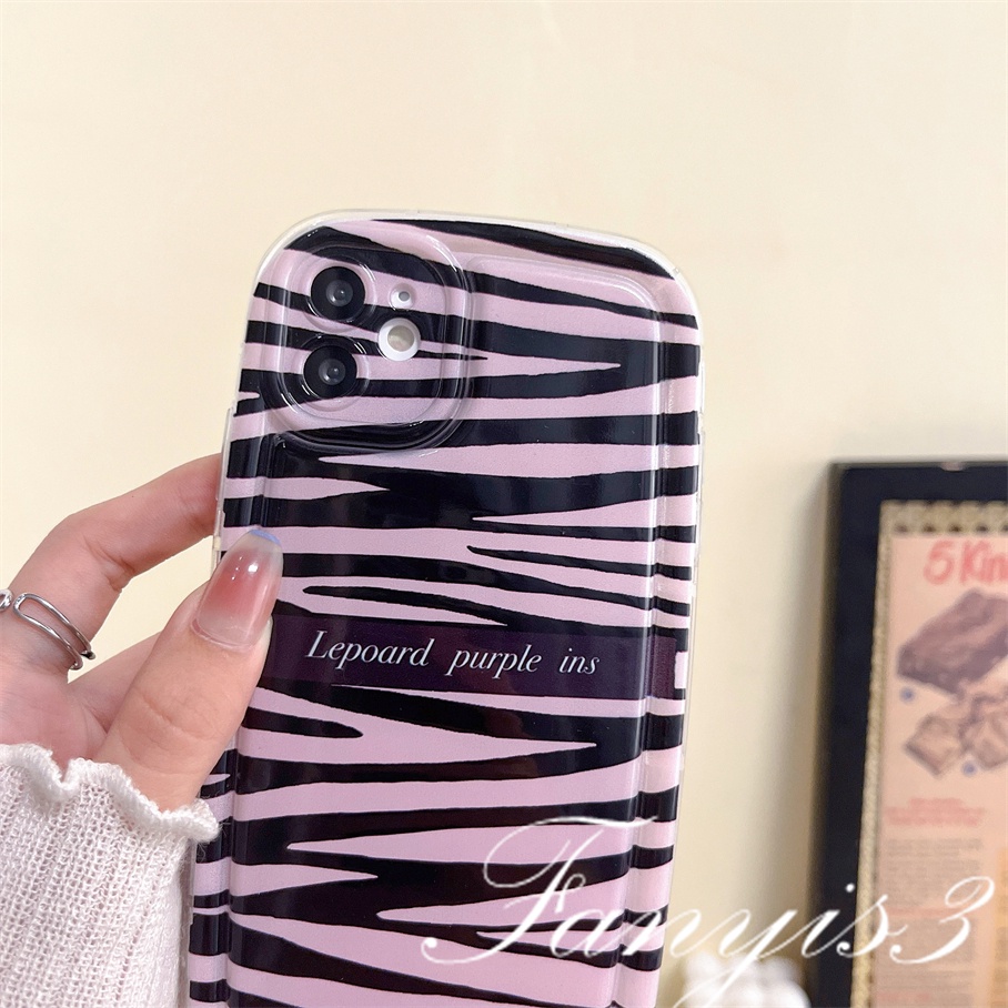 Compatible With Samsung A14 A34 A54 A04 A04s A12 A13 A03 A03s A23 A52 A52s A22 A32 A51 A71 A50 A50s A30s A11 M11 Ins Pink Zebra Stripe Soap Phone Case Clear TPU Soft Cover Pelindung Untuk