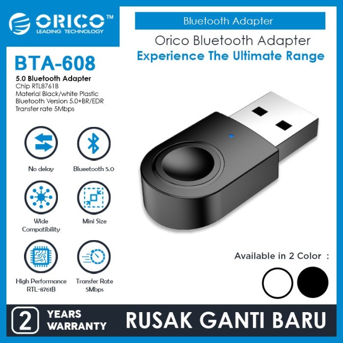 Terlaris Orico Bluetooth 5.0 Adapter - Bta-608