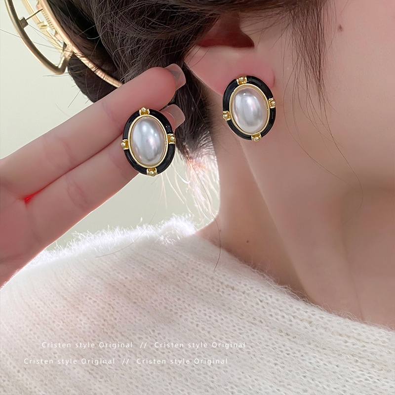 Fashion Anting Wanita Tradisional Klip Telinga Bunga Mutiara Antik