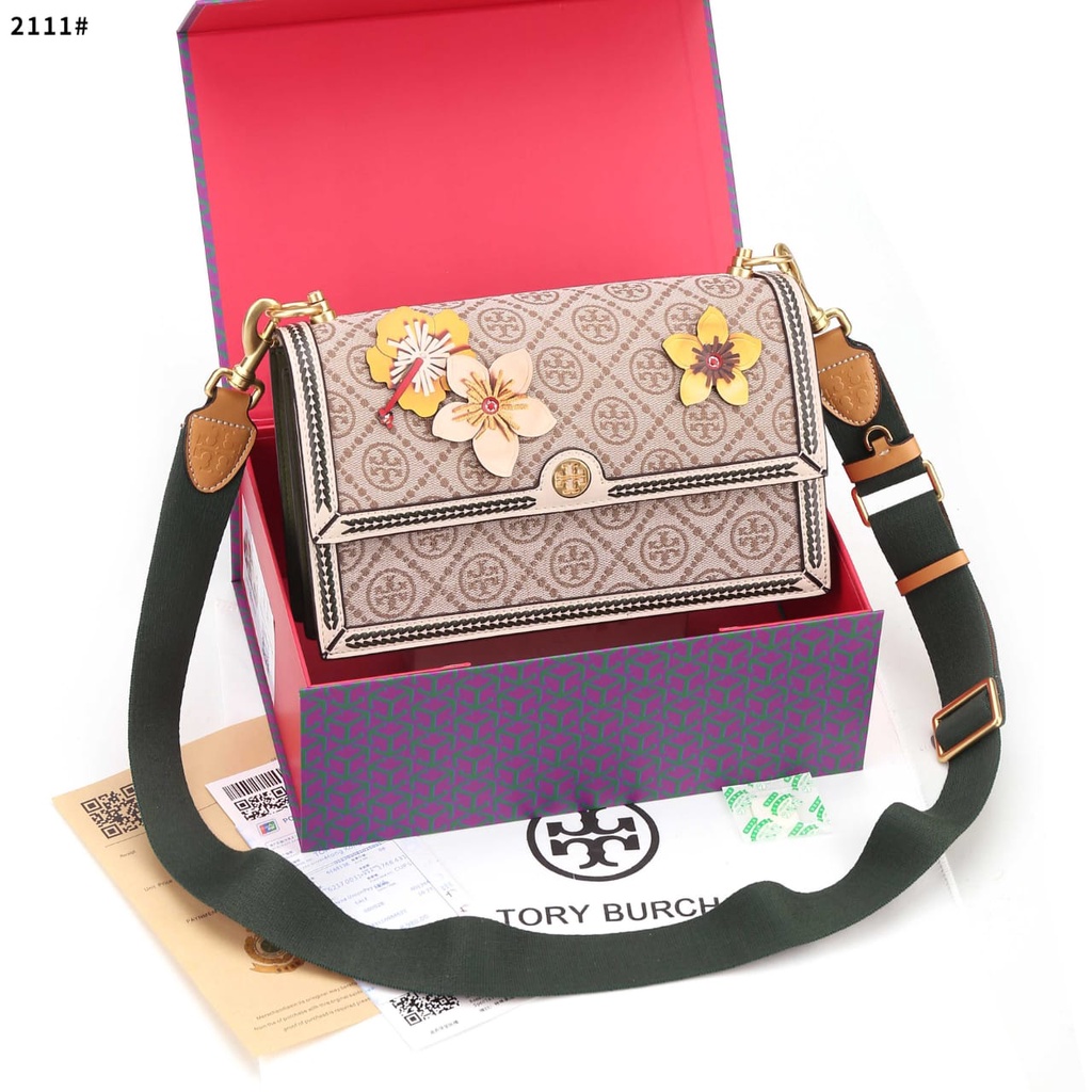 T Mono Flower Shoulder Bag's Gold Hardware TC2111