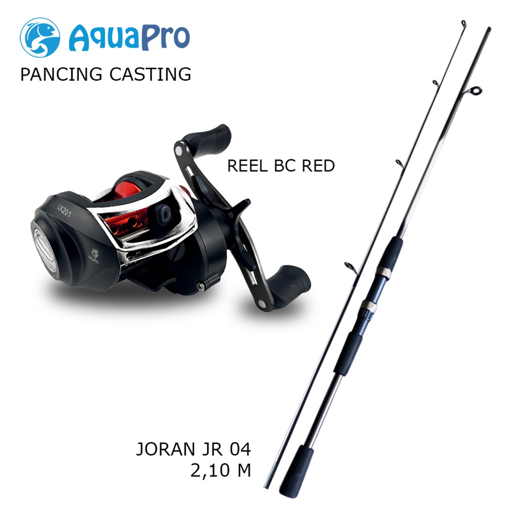 Paket Set JR04 Pancing BC Joran Pancing Baitcasting 2 Bagian Fishing Rod dan Fishing Reel Set Casting Rod Reel Umpan Line Full Combo