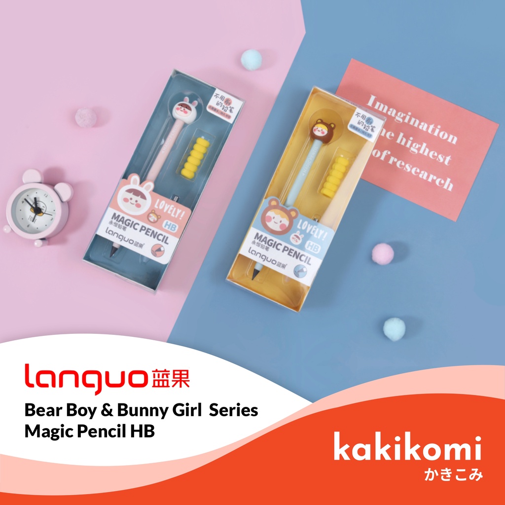 

Pensil Ajaib Languo Bear Boy & Bunny Girl Series HB Magic Pencil