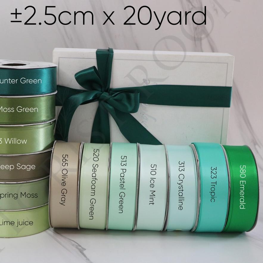 

❀ Pita Satin Double Face ±2.5cm x 20yard Green Series ➴