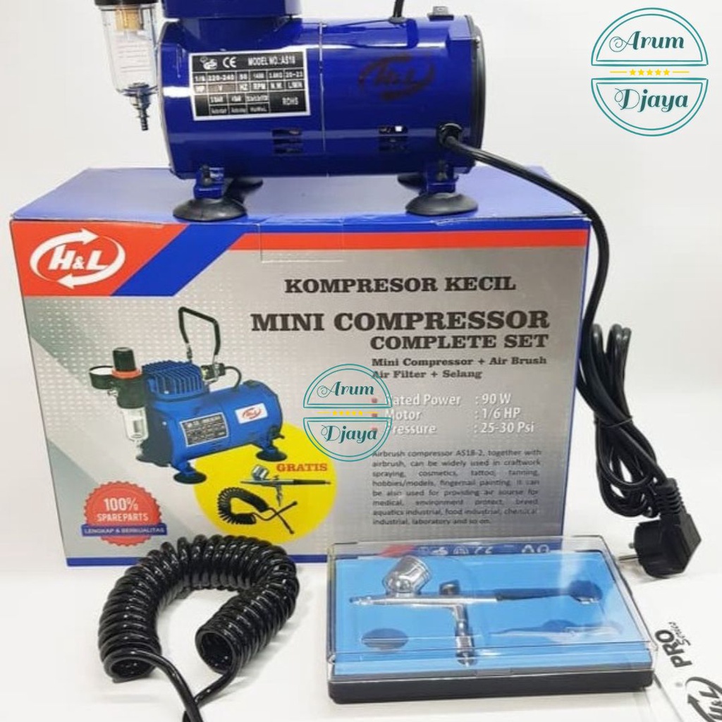 H&amp;L Kompresor Mini Set Air Brush - Mini Compressor Set with Pen Air Brush