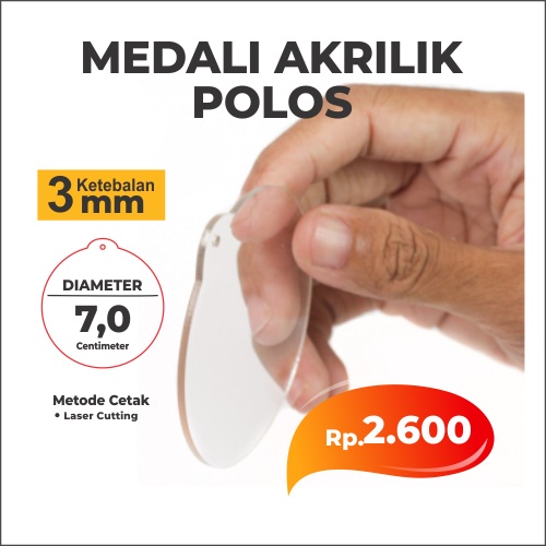 

MEDALI AKRILIK POLOS MURAH UK. 7x7cm TEBAL 3mm
