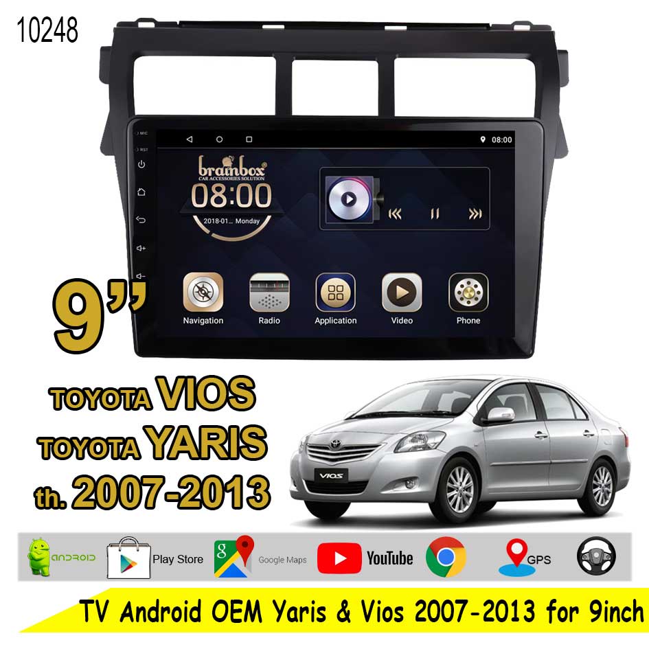 Head Unit Android OEM Toyota Vios Yaris 2007-2013 TV Mobil Tape Android