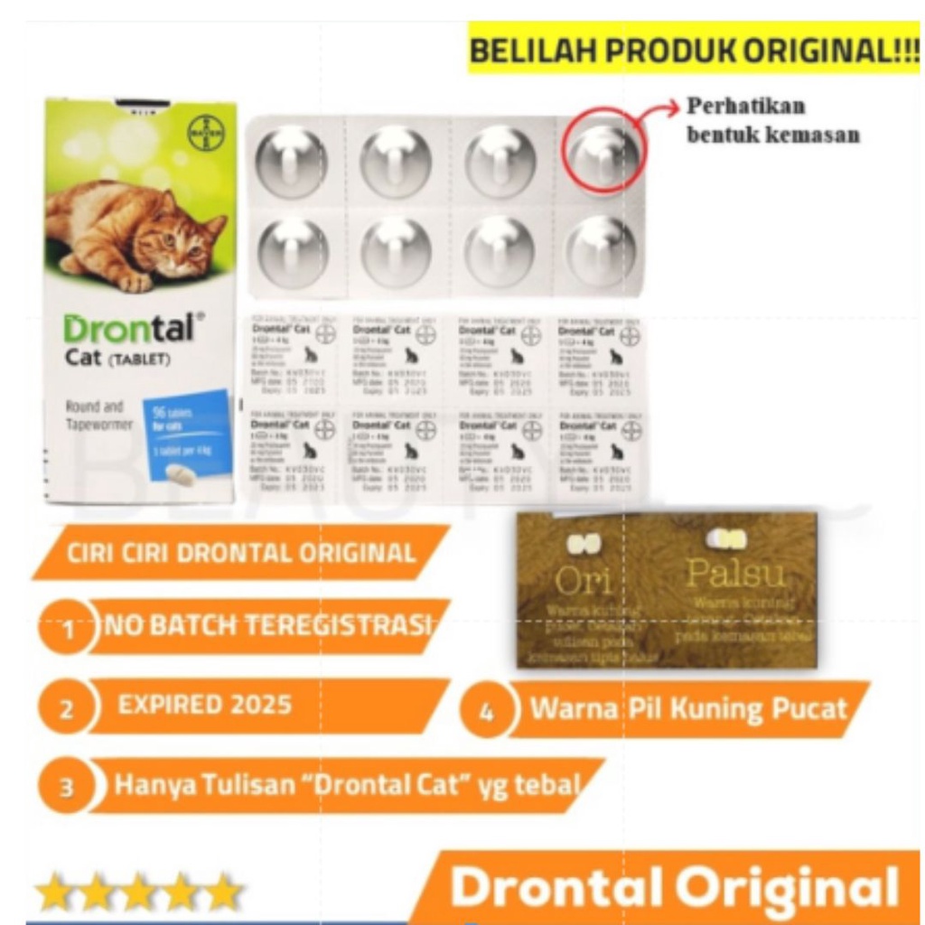 1 Tablet 1 Butir Drontal Dog Obat Cacing Anjing Original FEFARM