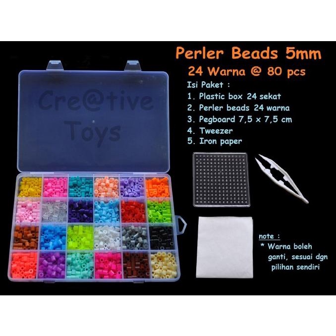 Hama Perler Beads 5mm Refill Box 24 Warna