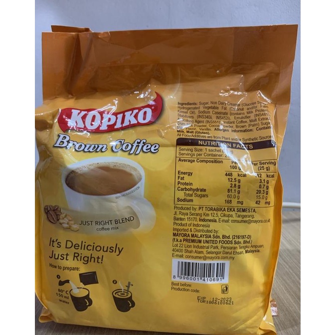 

Kopiko Macchiato 3in1 Brown Low Acid Coffee bah05