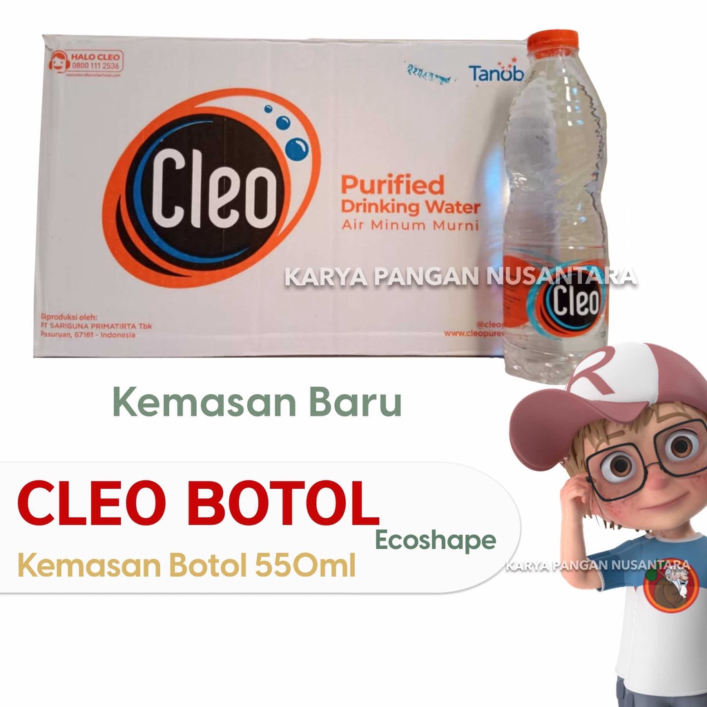 

CLEO BOTOL ECO SHAPE 550ML AIR MINERAL CLEO ECOSHAPE 550 ML DUS 24