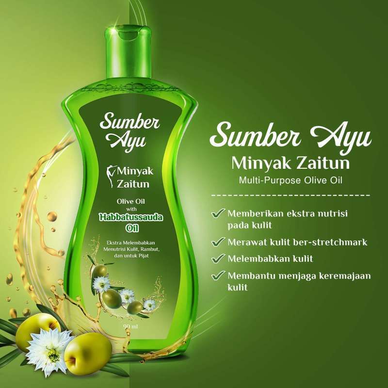 SUMBER AYU  Minyak Zaitun Olive Oil With Habbatussauda Oil 90Ml