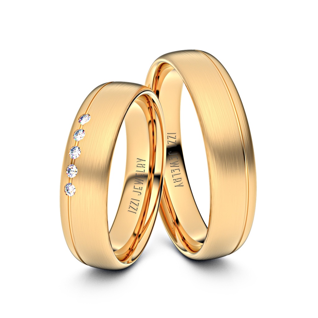 Izzi Jewelry - Cincin Nikah Emas Couple Pria Wanita Tunangan Original Bergaransi Dan Bersertifikat