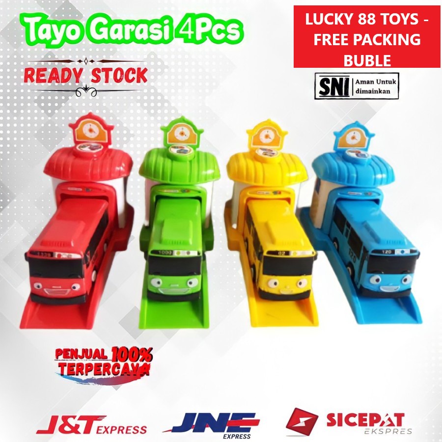 Mobil Tayoo  Garasi 4Pcs No.333-002 Mainan Tayoo Bus Garasi Murah