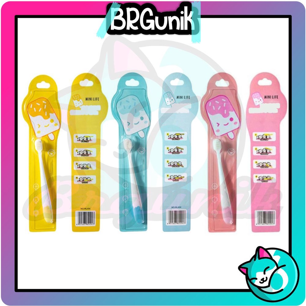 BRGUNIK Sikat gigi anak bayi bulu super lembut /Cotton toothbrush ice cream R877