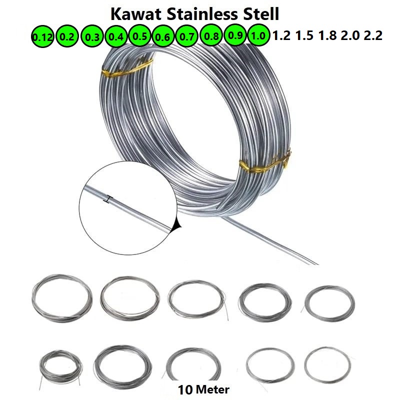 Kawat Baja Hard &amp; Soft / Kawat stainless steel 304 size 0.12mm -1.0mm Harga/10meter