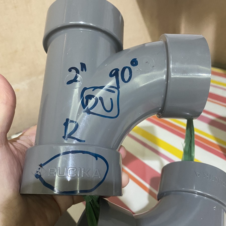 Large Radius Tee/ Tee Y 90 derajat PVC RUCIKA 2" x 2" inch DV