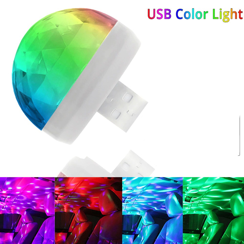 Lampu Proyektor Disco Mini Dekorasi Interior Mobil USB 5V 4W - D1230 - Multi-Color