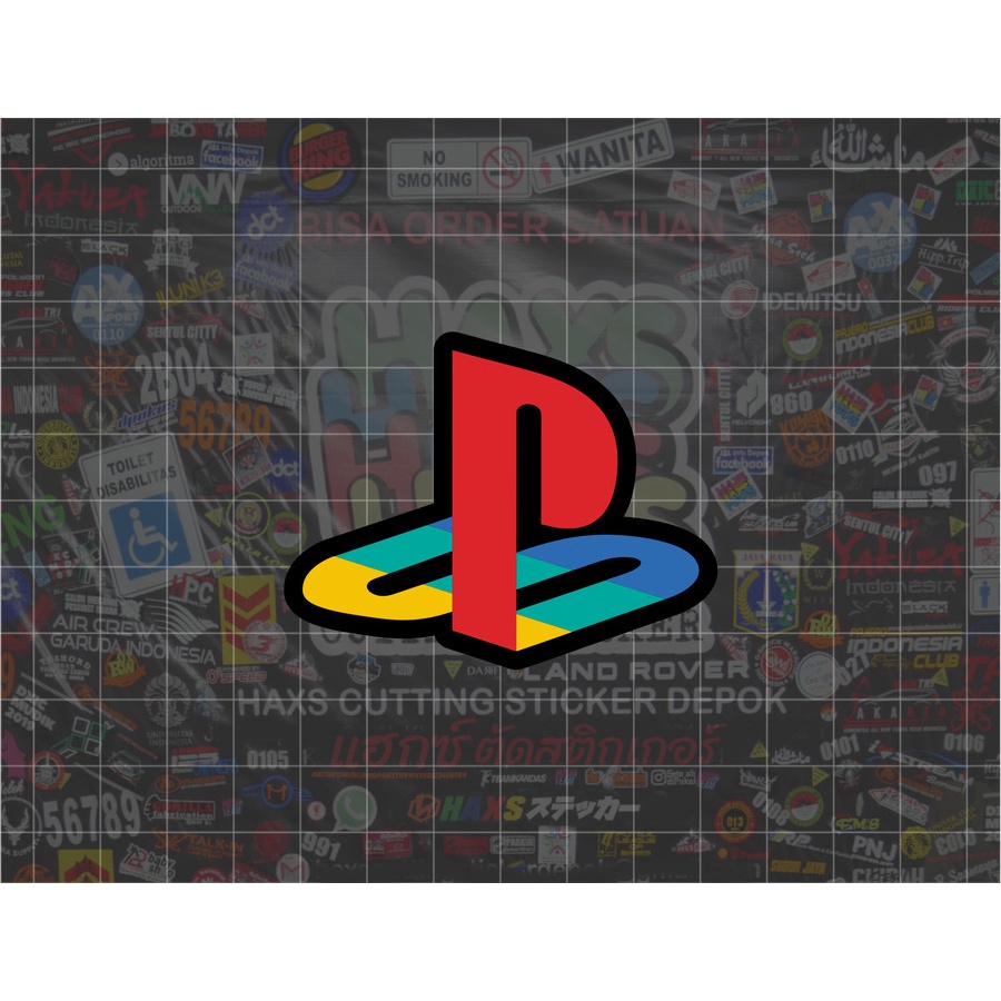 Cutting Sticker Logo PS Playstation Ukuran 6.5 Cm Untuk Motor Mobil