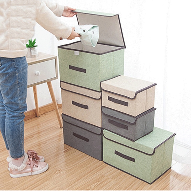 Storage Box Organizer 2In1 Kotak Tempat Penyimpanan Baju Mainan Lipat Multifungsi Praktis Set Kecil dan Besar