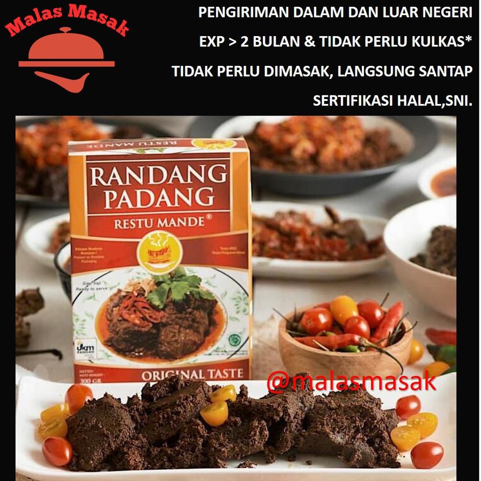 

【F⚡ASH SALE✅】 Rendang Padang Asli Daging Basah/Kering Restu Mande. Bukan Frozen Food, Halal, SNI, BPOM*