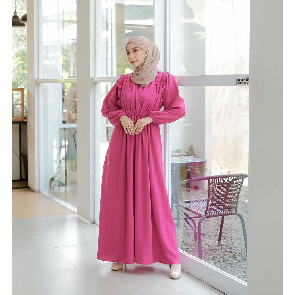 DRESS WANITA ELENA DRESS GAMIS PREMIUM LUXURY CRINKLE