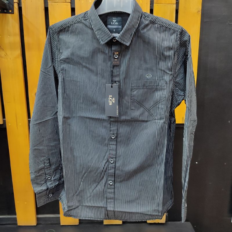 LGS ORIGINAL 011 Atasan Kemeja Pria Motif Lengan Panjang