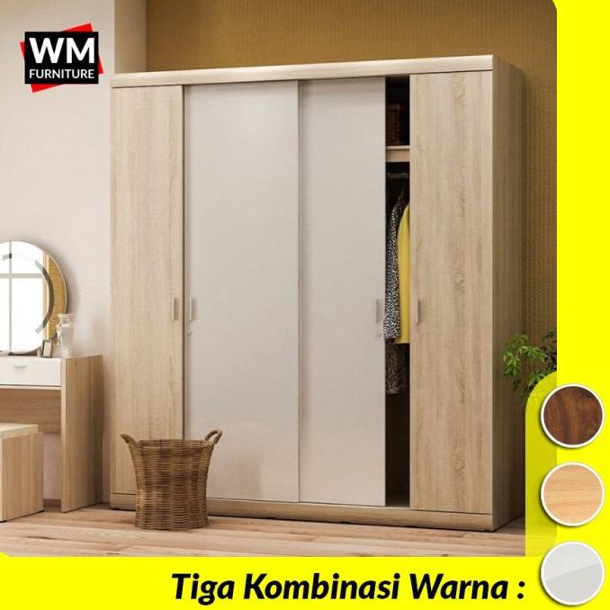 Lemari Baju Multiplek Custom | Lemari Pakaian Sliding 2 Pintu El2Sl2Dr Stortitizar