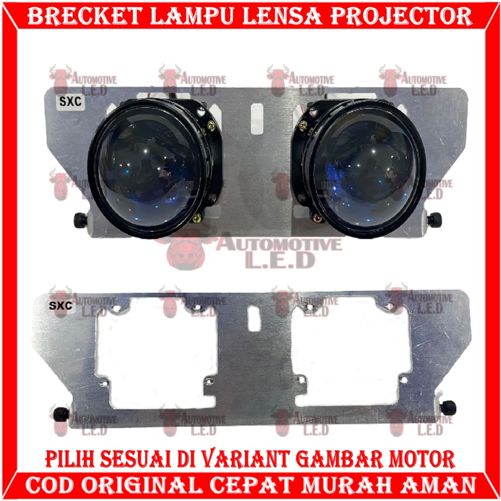 ORIGINAL BRECKET RETROFIT PROJECTOR WST 2,5 INCHI BRECKET PROJECTOR BRECKET HID PROJECTOR BRECKET BILED PROJECTOR BRECKET 3 INCHI AEROX PCX VARIO NINJA ZX BRECKET BUAT BILED TURBO BRECKET LAMPU MOTOR BILED