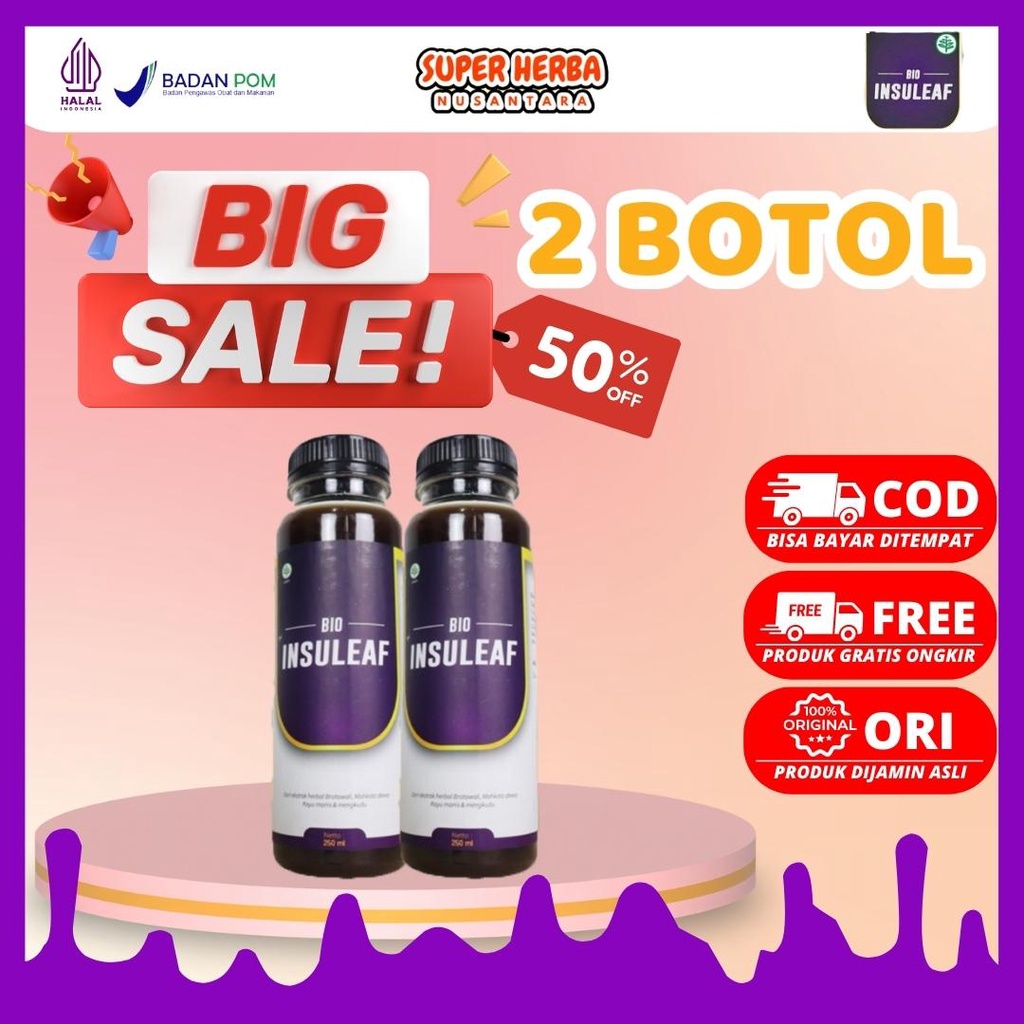 

[BIG SALE 2 BOTOL] | Bio Insuleaf | Minuman Herbal Alami Yang Bantu Mengatasi Masalah Diabetes Kencing Manis Kolesterol Gula Darah