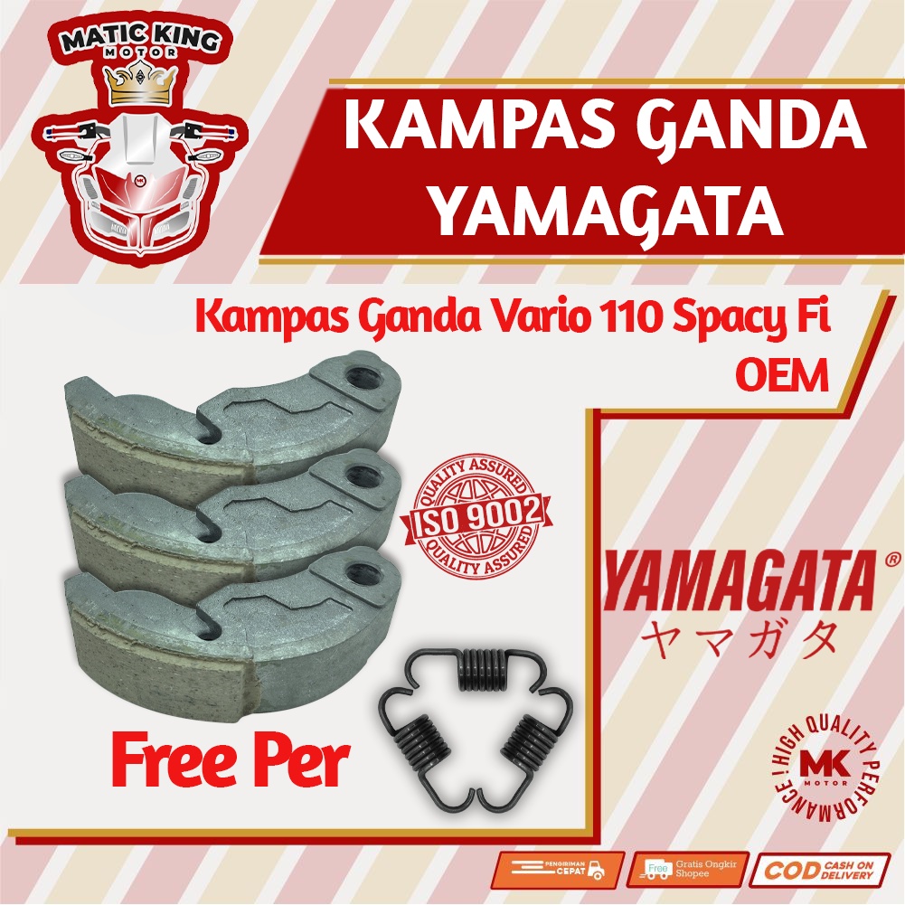 Kampas ganda kopling Honda Vario Techno 110 Karbu Spacy Fi KVB Yamagata