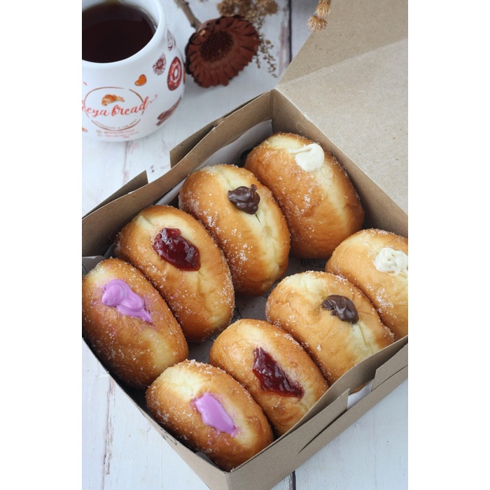 Terlaris Bomboloni / Donat Isi Mini Aneka Filling Satu Box 8 Pcs