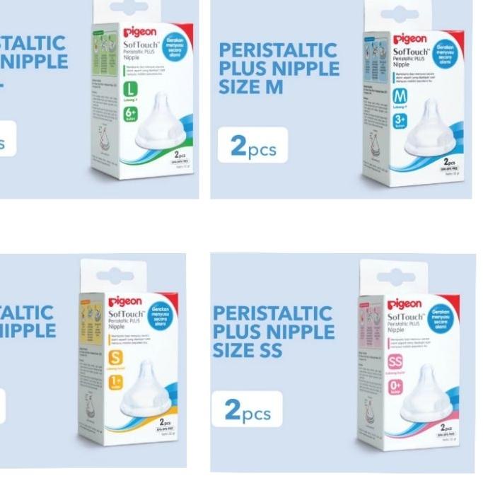❄ ORIGINAL Dot Pigeon wide neck peristaltic plus wideneck Nipple Pigeon Softtouch Box isi 2 / Nipple