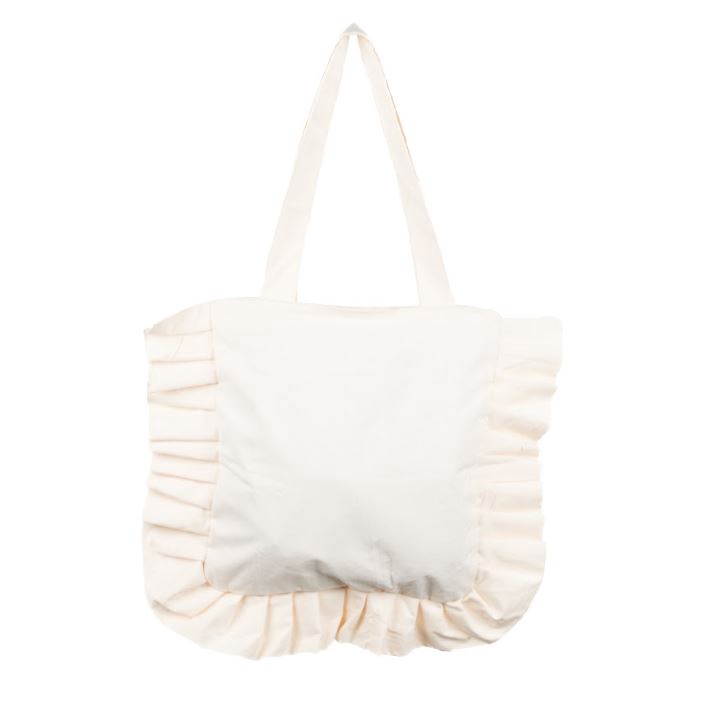 INDY Ruffle Totebag Bordir Love Tote Wanita Lucu