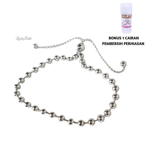 Gelang Serut Stainless Anti Karat V1ra Baja Putih Wanita Remaja Bonus 1 Cairan Pembersih - Lovelybutik
