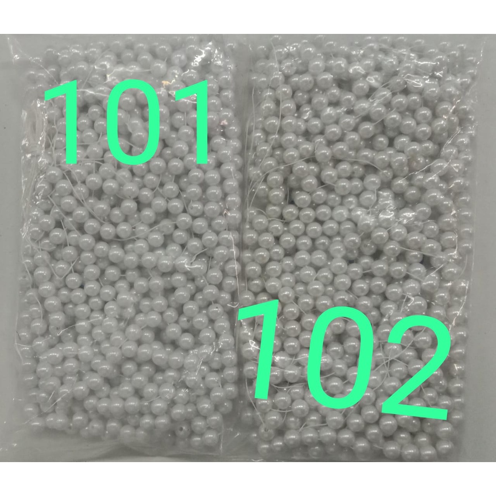 [1 Pon (450 Gram)] Manik Ringan / Mote Ringan / Mutiara Ringan Sintetis / Manik Mutiara Bulat 3Mm / Mutiara Pearl Bulat 3Mm