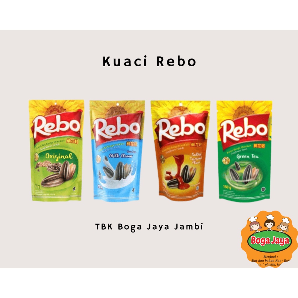 

KUACI REBO ORIGINAL/MILK/CARAMEL/GREEN TEA [KEMASAN 70gr/150gr]