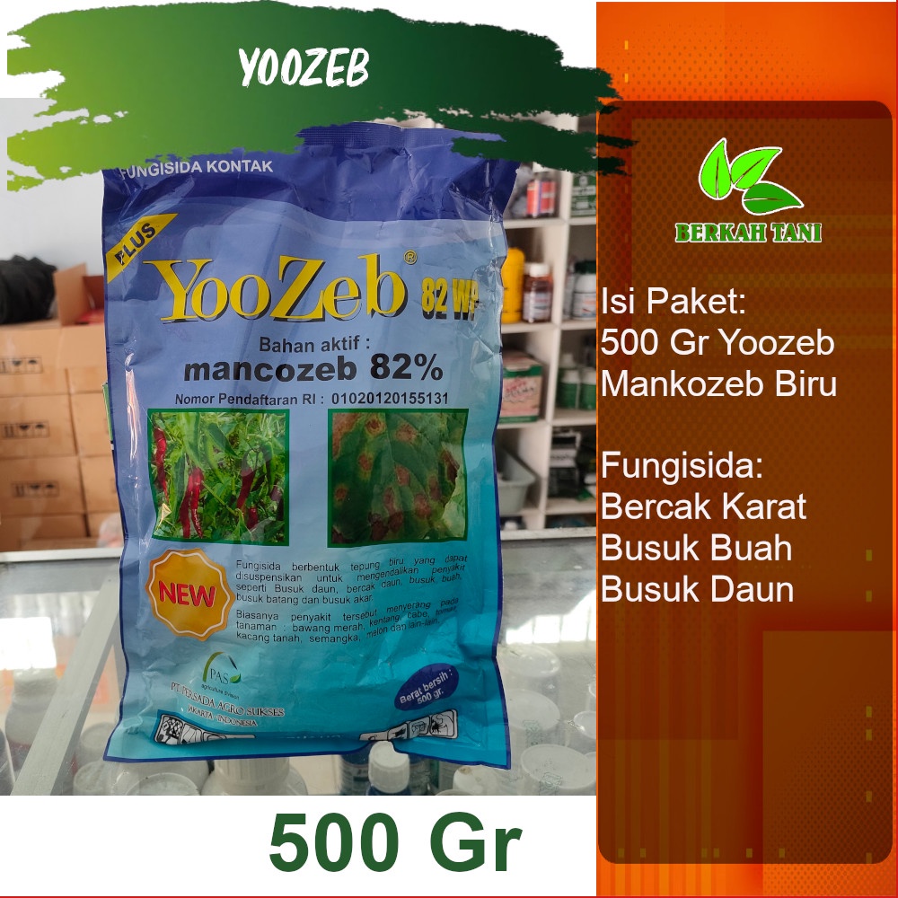 Yoozeb 500 Gram Fungisida Mankozeb Biru Karat Daun