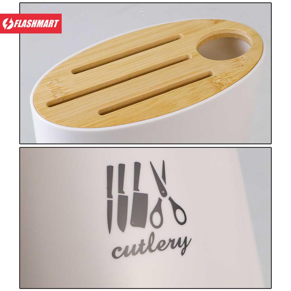 Flashmart Tempat Pisau Dapur Multifungsi Oval Shape Knife Holder - 36524