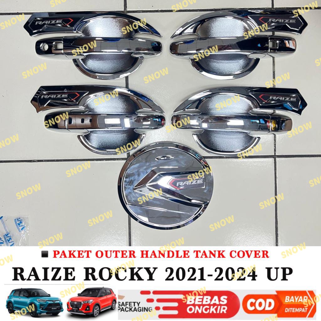 Paket Outer Handle Tank Cover Raize Rocky 2021 2023 2024 Sporty Chrome Hitam