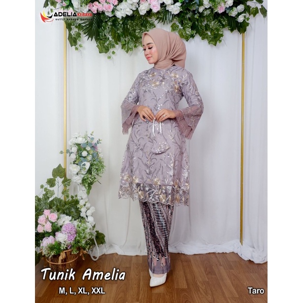 Kebaya Tunik Amelia AD / Kebaya Modern Pesta / Tunik Brukat / Wisuda