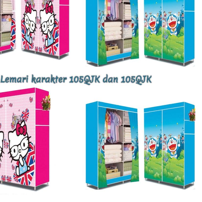 ❊ Lemari Portable Lemari Kain Sisi Ranjang Lemari Serbaguna Lemari Kain Lemari Gantungan Karakter Mw