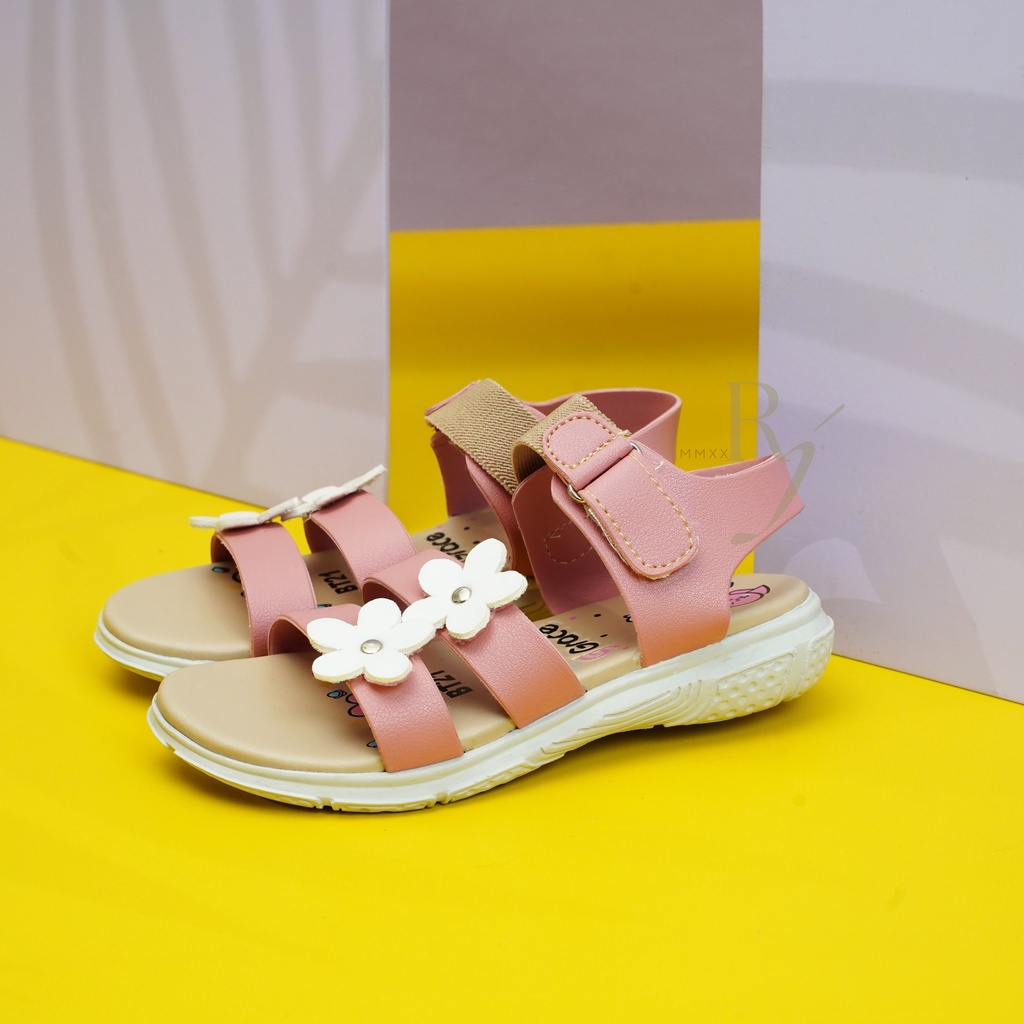 GRACE [MUSE LET BAN 2 - 502] Sandal Anak Perempuan BT/ Sendal Let Bunga Anak Perempuan/ Sandal Selop Tali Belakang Cewek