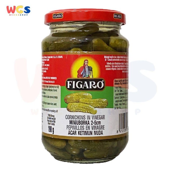 

FIGARO GHERKINS CORNICHONS IN VINEGAR 340G - ACAR TIMUN MUDA