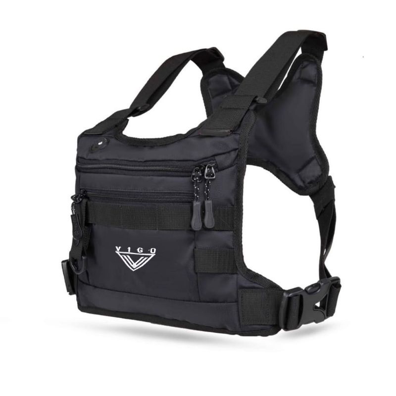 VIGO Tas Rompi Dada Chest Bag Pria Wanita Dewasa Multifungsi Outdoor Travelling Warna Hitam