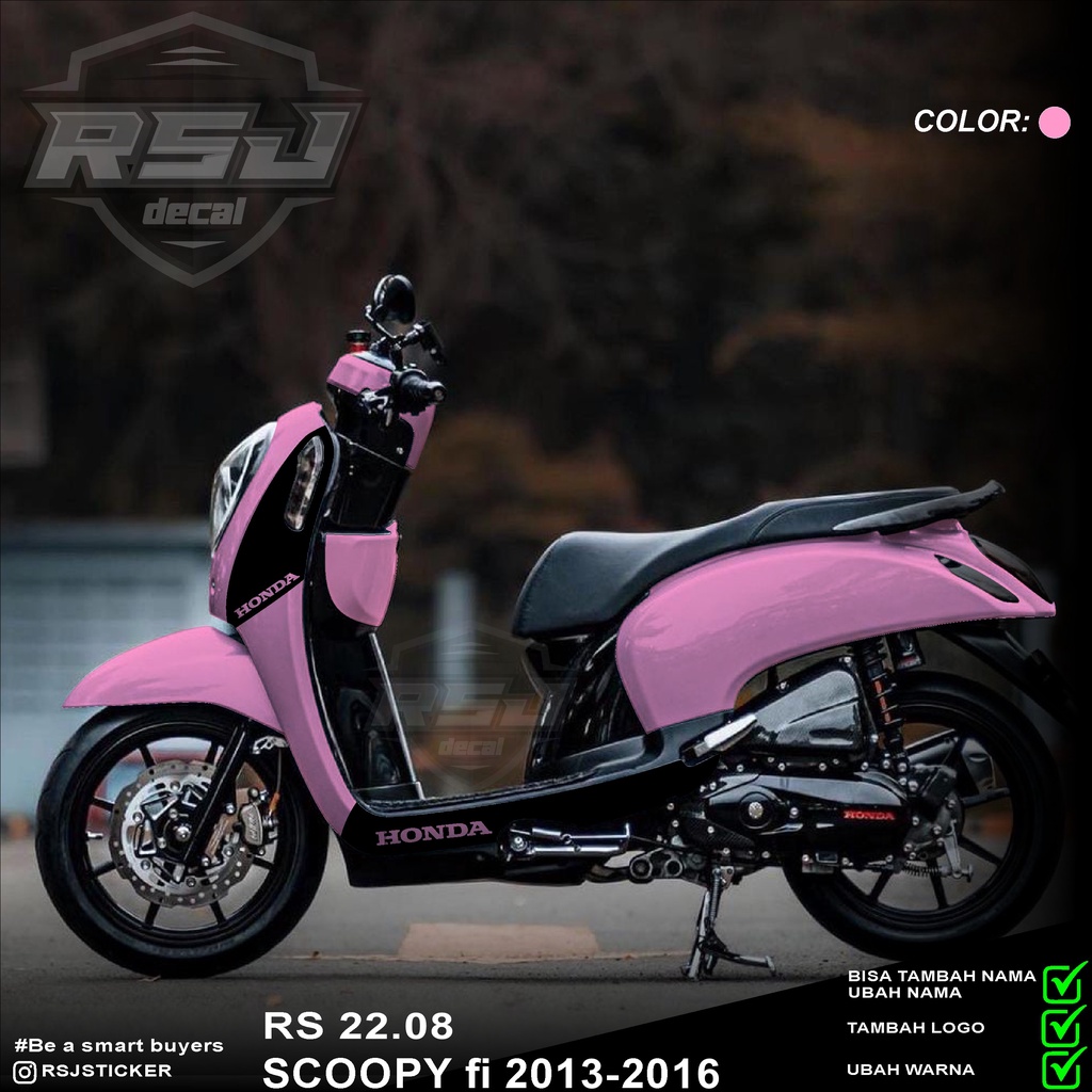 Decal scoopy Dekal Scoopy full body Full Blok Decal Scopy Fi 2013 2014 2015 2016 desain polos Simple