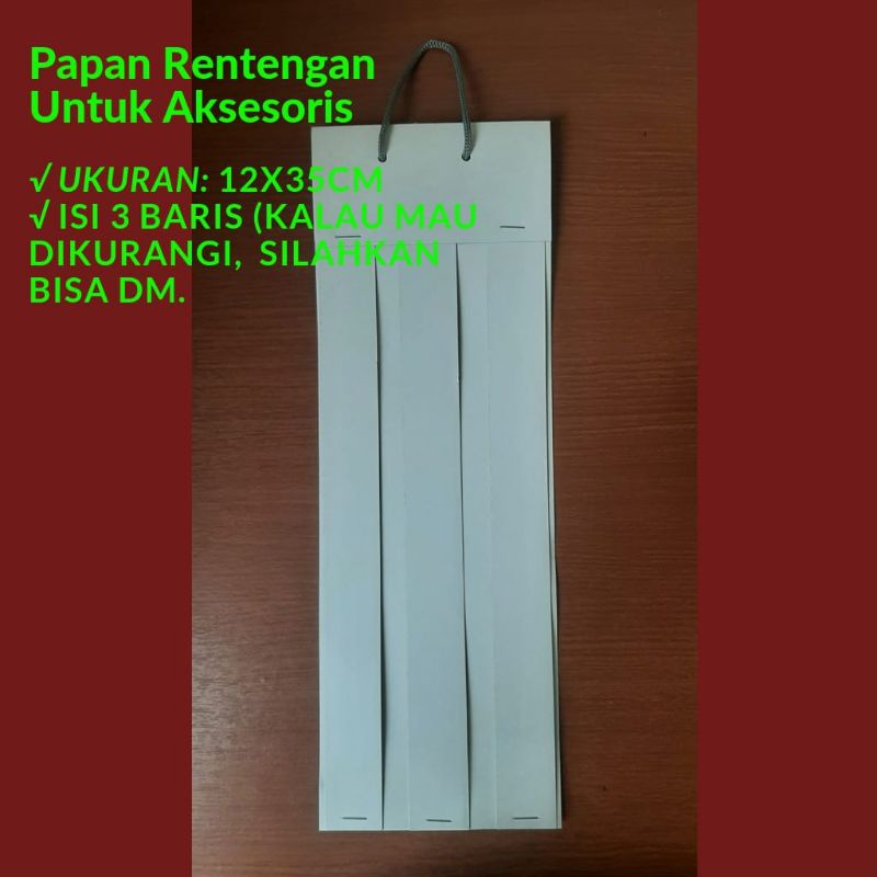 

PAPAN RENTENG DARI KERTAS DUPLEX UKURAN 12 X 35 CM