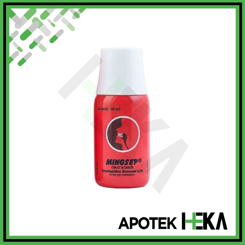 Minosep Obat Kumur 60 ml 0.1% 0.2% Hijau Merah (SEMARANG)