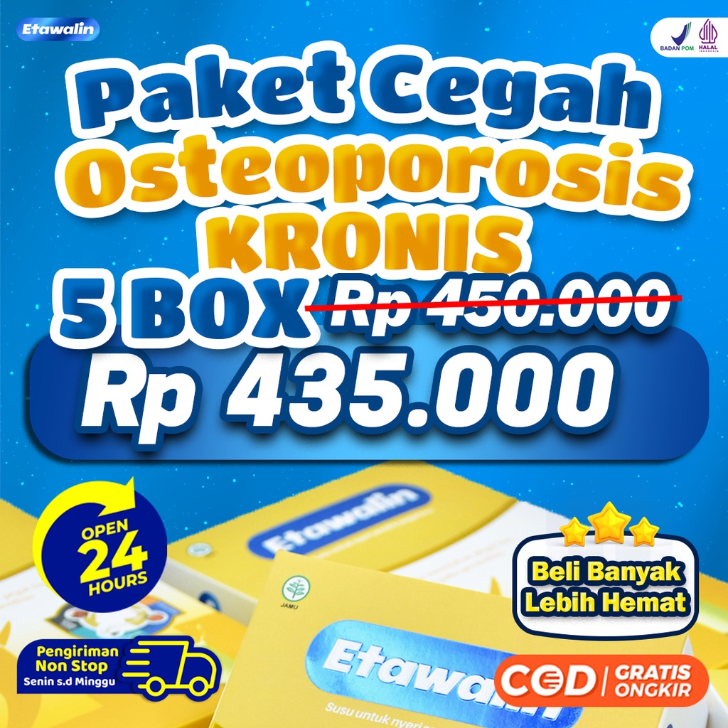 [New] Paket 5 Etawalin – Paket Osteoporosis Kronis Susu Kambing Etawa Solusi Tingkatkan Kepadatan &amp; Kesehatan Tulang Sendi Susu Anti Asam Urat Rematik Reumatik Nyeri Sendi 250gr