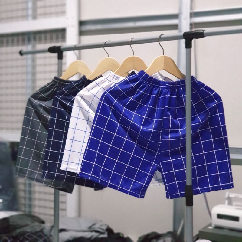 Boxer Distro Boxer Tartan untuk Pria Wanita Unisex