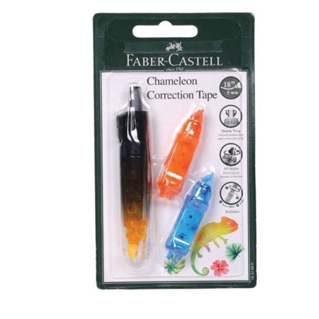 

Gramedia Medan-Correction Tape Chameleon + 2 Refill Bar Black